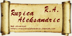 Ružica Aleksandrić vizit kartica